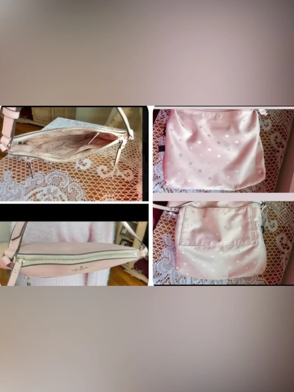 kate spade- Laurel Way- Saffiano Leather Crossbody Chalk Pink (VGUC)- purse